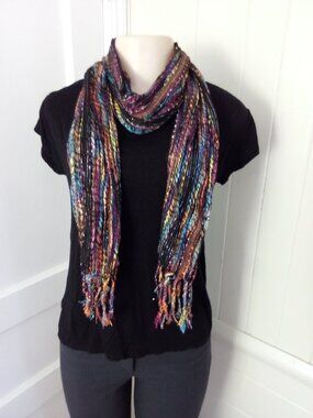Multicolor metallic scarf